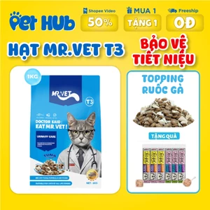 Hạt MR VET T3 Thức Ăn Khô Dạng Hạt MrVet Gói 1KG Cải Thiện Sức Khoẻ Đường Tiết Niệu Cho Mèo
