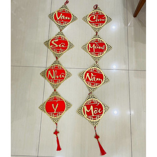 CẶP CHỮ GỖ DECOR TREO TẾT SIZE ĐẠI