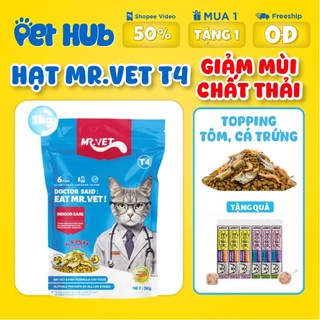 Hạt MR VET T4  Thức Ăn Cho Mèo Dạng Hạt MrVet Gói 1KG Giảm Mùi Hôi Chất Thải Dành Cho Mèo Nuôi Trong Nhà