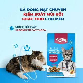 Hạt MR VET T4  Thức Ăn Cho Mèo Dạng Hạt MrVet Gói 1KG Giảm Mùi Hôi Chất Thải Dành Cho Mèo Nuôi Trong Nhà
