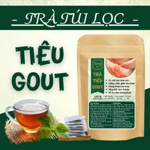 Trà Tiêu Gút (Gout) - Đào Thải Axit Uric, Giảm Nguy Cơ Viêm Khớp Gout - Dây Gắm, Củ Ráy, Quả Nhàu, Nụ Vối - 50 Lọc