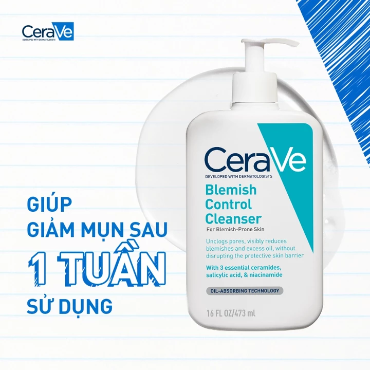 CeraVe Acne Facial Cleanser Blemish Control – 473 ml – 7