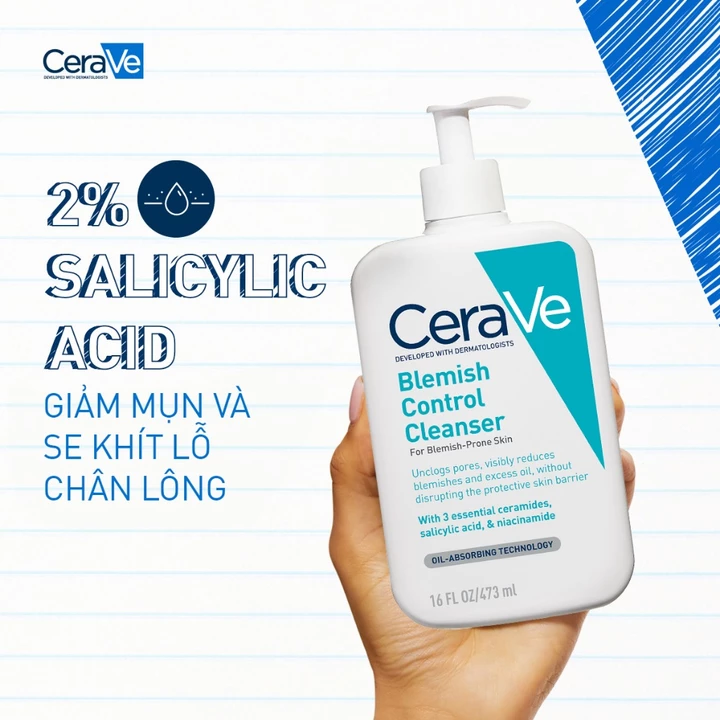 CeraVe Acne Facial Cleanser Blemish Control – 473 ml – 5