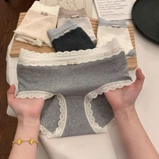 Quần lót nữ cotton mềm mại thấm hút mồ hôi đáy lót 2 lớp kháng khuẩn viền ren gợi cảm DEVARI L5509
