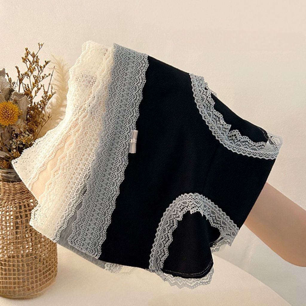 Quần lót cotton nữ cao cấp êm ái thoáng khí cạp vừa tôn dáng viền ren đính nơ xinh xắn LANIXA L5509