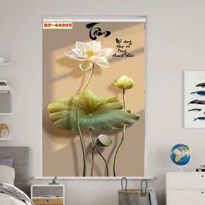 Rèm Cuốn Không Khoan Hoa Sen Dễ Lắp Đắt Làm Kích Thước Theo Yêu Cầu