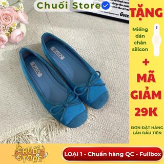 Giày bệt nữ da PU tổng hợp dệt vải đế cao su cao cấp nhẹ nhàng tiểu thư êm ái dễ đi