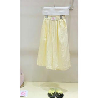 [B&G] Sét bộ quần dài ống suông vàng kèm áo thun cotton trắng cho bé gái từ 12-45kg(2-12 tuổi)