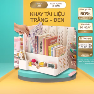 Khay kệ đựng tài liệu văn phòng A4 4 ngăn xinh xắn, Giá kệ đựng sách vở để bàn decor bàn học