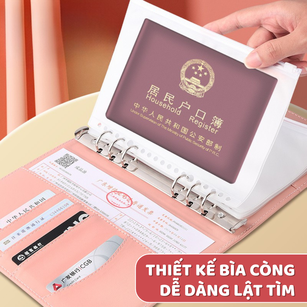 Sổ Tay Da Đựng Thẻ ATM Giấy Tờ Chống Nước - Sổ Quản Lý Chi Tiêu, Hộ Chiếu Bền Đẹp, Dễ Tìm Kiếm