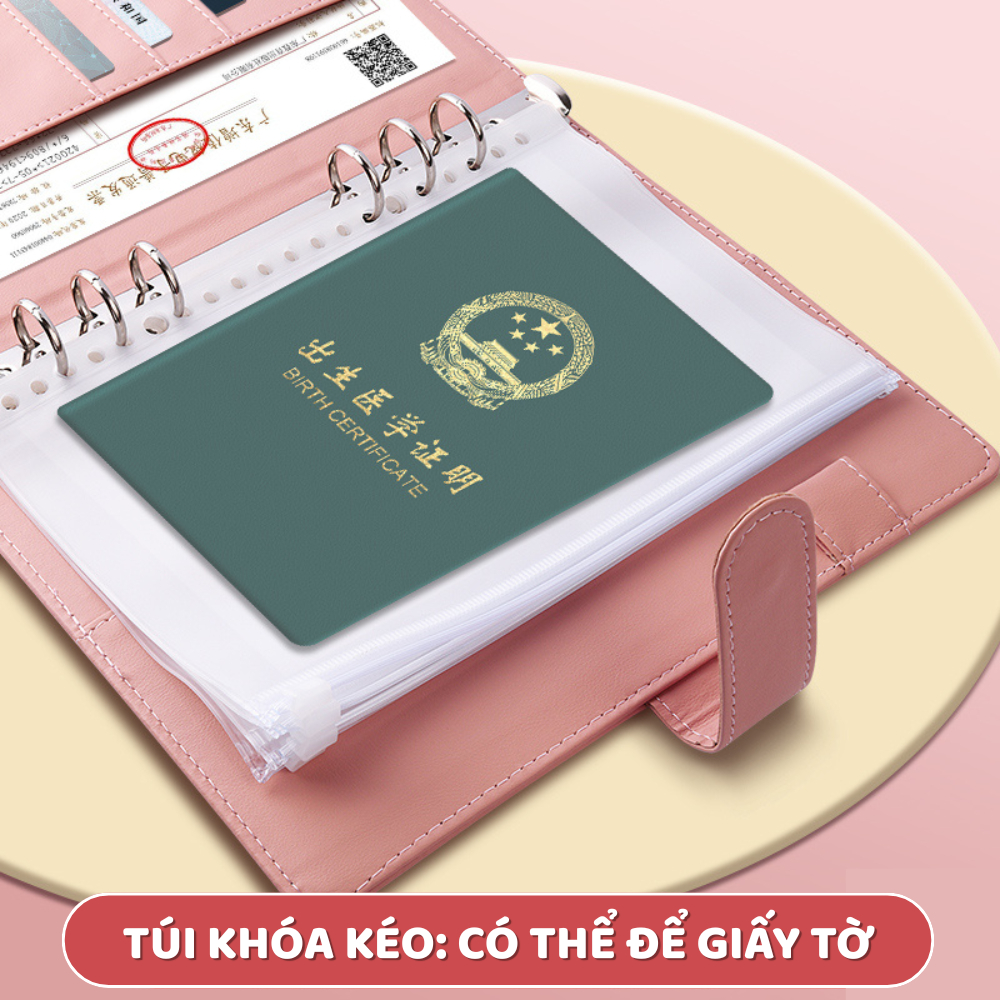 Sổ Tay Da Đựng Thẻ ATM Giấy Tờ Chống Nước - Sổ Quản Lý Chi Tiêu, Hộ Chiếu Bền Đẹp, Dễ Tìm Kiếm