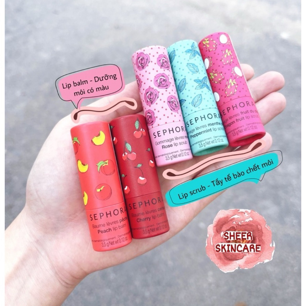 Môi mềm mọng Tẩy Da chết có dưỡng môi Sephora cho đôi môi mềm mọng