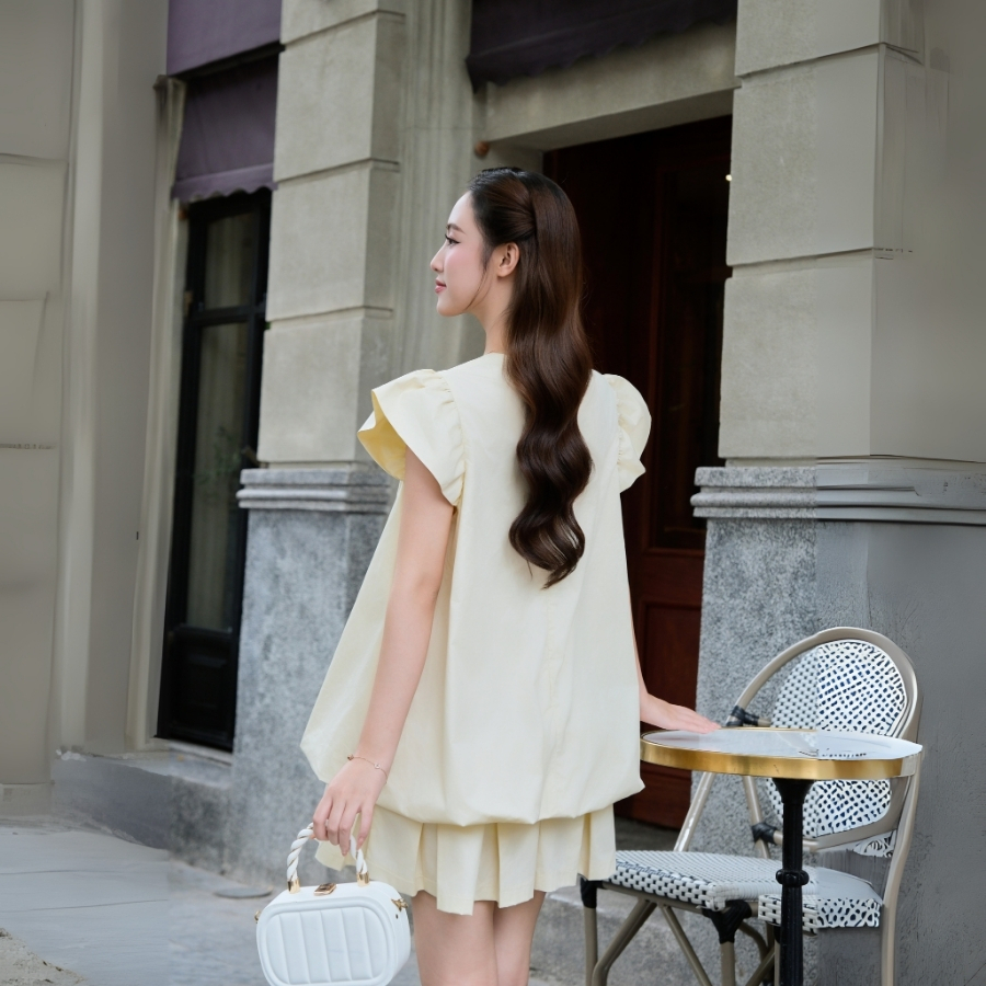 Set jump bí cánh tiên đính nơ, thiết kế công chúa mềm mại tôn dáng, dễ thương GINKO CLOTHING