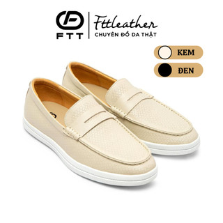 Giày da bò đục lỗ thoáng khí chính hãng FTTLeather, giày slip on nam cao cấp đế mềm chống trượt F905