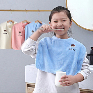 Khăn Choàng Đánh Răng Trẻ Em Lovely  – Vải Lông Siêu Mềm, Nút Bấm Chống Trượt, Giữ Áo Khô Sạch