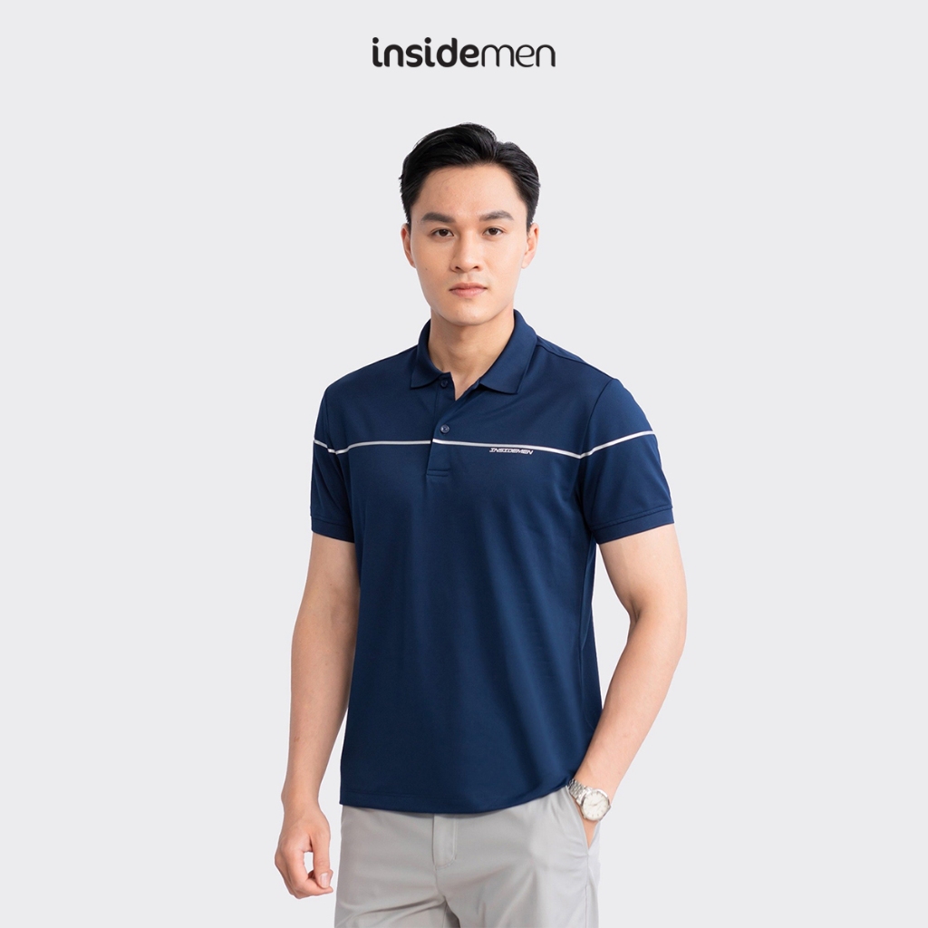 Áo polo INSIDEMEN thể thao trẻ trung, khỏe khoắn, thiết kế basic IPS076S3