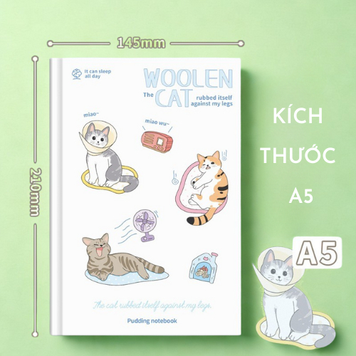 Quyển Sổ Tay Bìa Cứng, Sổ Bìa Cứng A5 MESO 160 Trang Kẻ Ngang Dùng Làm Sổ Nhật Ký Cute, Bìa Dày Dặn Cứng Cáp