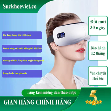 Máy massage mắt trườm nóng và mát xa thư giãn giảm mỏi mắt tăng cường sức khoẻ đôi mắt, máy mát xa thư giãn mắt