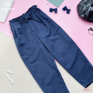 [18-45kg]Quần dài bé gái HUMY NGO_Quần bagggy,quần suông màu xanh đen lưng chun co dãn thoải mái,đồng phục đi học trẻ em