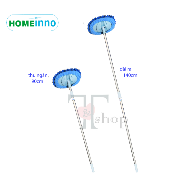 [HOẢ TỐC] Cây Lau Đa Năng Lau Ô Tô, Lau Tường, Lau Xe Buýt, Lau Nhà Homeinno Cao Cấp Cán Thu Ngắn 90cm Dài Ra 140cm