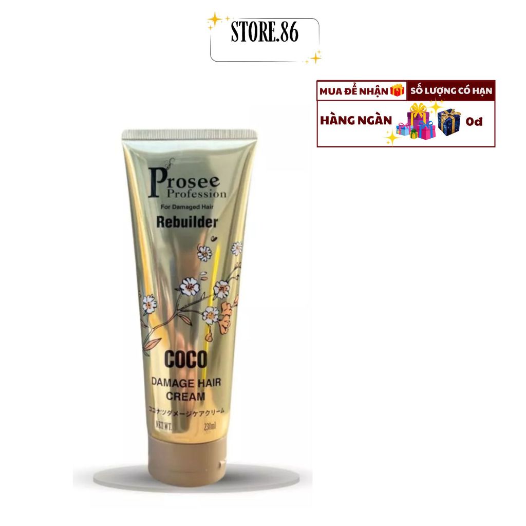 Tuýp Xả Khô Prosee Coco Damage PF1 230ml | Dưỡng Tóc Mềm Mượt, Cân Bằng Độ Ẩm & Dễ Vào Nếp