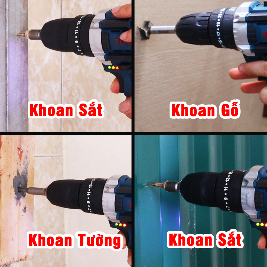 [MỚI VỀ] Bộ Máy Khoan Pin Boshun 72VF, BS-7210MB Chính Hãng - 3 Chức Năng Kèm 24 Phụ Kiện