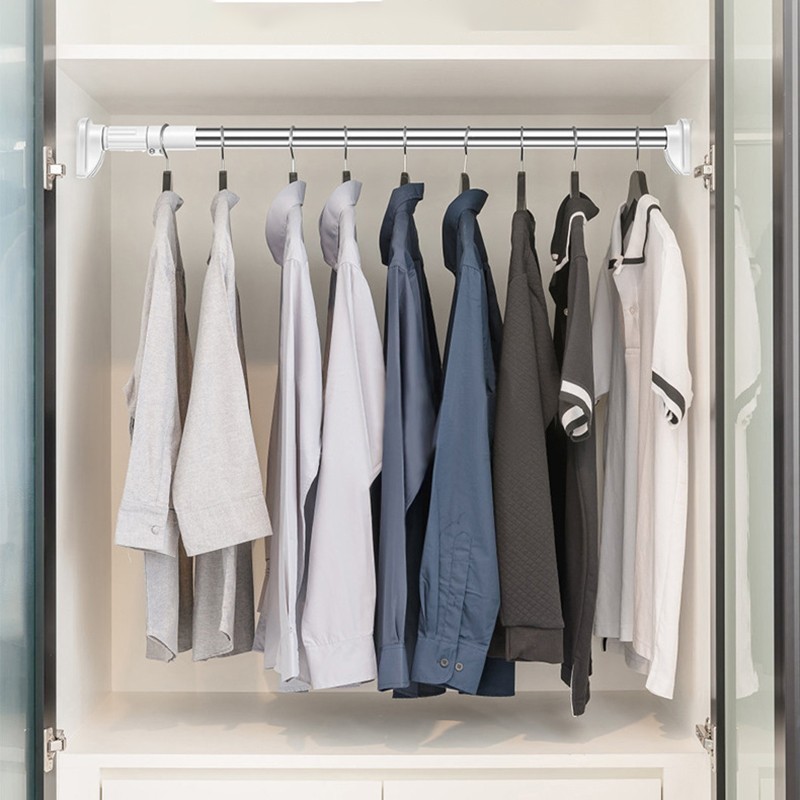 Thanh Treo Rèm Cửa / Tắm INOX đa năng cao cấp đầu vuông - Không Cần Khoan Tường ( Nhiều Kích Thước )