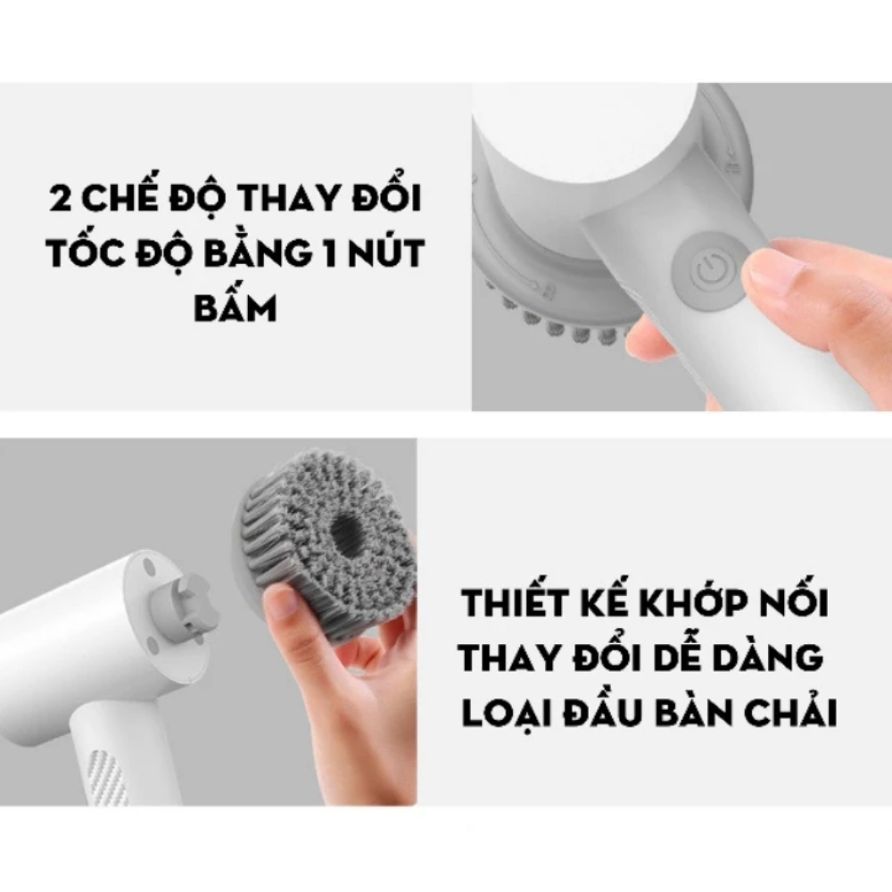 Máy Cọ Rửa Cầm Tay Đa Năng XL-DDQJS01 Xiaoda Chống Nước IPX6, Với 2 Chế Độ, BH 2 Năm