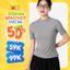 Áo thun YODY vải thun rib cổ tròn cao dáng slimfit tôn dáng WCTS25S247