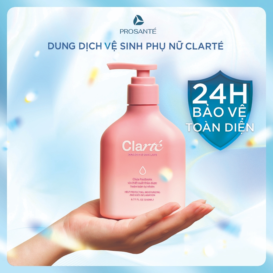 Dung Dịch Vệ Sinh Clarté Organic - Có Postbiotic và Thảo Dược Thiên Nhiên Dưỡng Ẩm_Cân Bằng pH 200ml