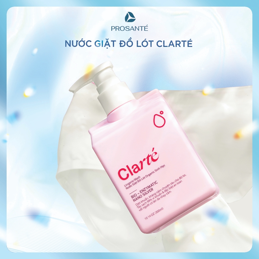 Nước Giặt Đồ Lót Clarté Lingerie Wash 300ml Giúp Khử Mùi, Kháng Khuẩn, An Toàn Cho Da Nhạy Cảm