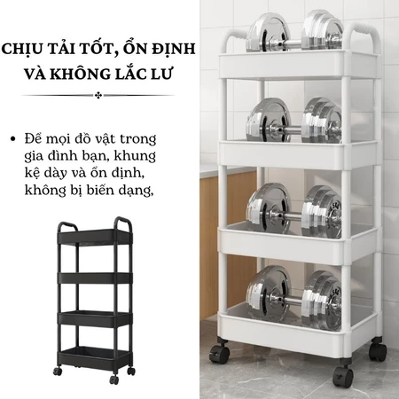 Kệ Đựng Đồ Đa Năng 4 Tầng TomyHome , Xe Đẩy Spa Lắp Đặt Dễ Dàng có bánh xe đẩy chuyên dụng