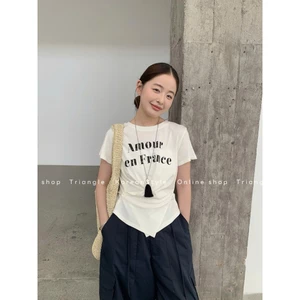 Triangle - Amor Shirt (Cân nhắc kỹ, return is not welcomed)- Áo thun Hàn Quốc kiểu dáng thanh lịch, đơn giản