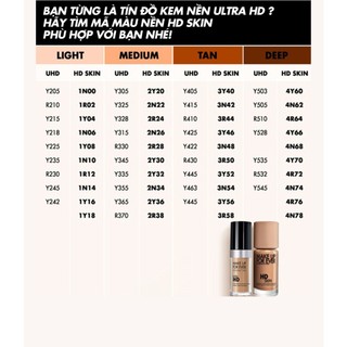 Kem nền mỏng mịn tệp da Make Up For Ever HD Skin Foundation 30ml