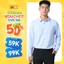 Áo sơ mi nam YODY dài tay vải polyester nano solid ít nhăn nhàu đứng form thêu cổ thoáng mát TRA - SMM7095
