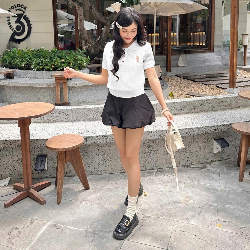 Áo Len Mirage Trắng Sọc Tay Local Brand Chất Len Mongtoghi Mềm Mịn Thoáng Mát.