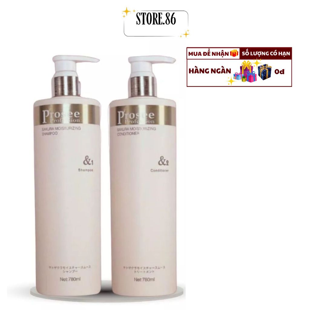 Cặp Gội Xả Prosee PS7/PC7 780ml | Dưỡng Tóc Mềm Mượt, Hương Thơm Sang Trọng