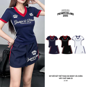 Set đồ nữ Thể Thao Áo body và chân váy chữ G&B 25 FFCLUB MIX chất liệu Cotton co giãn