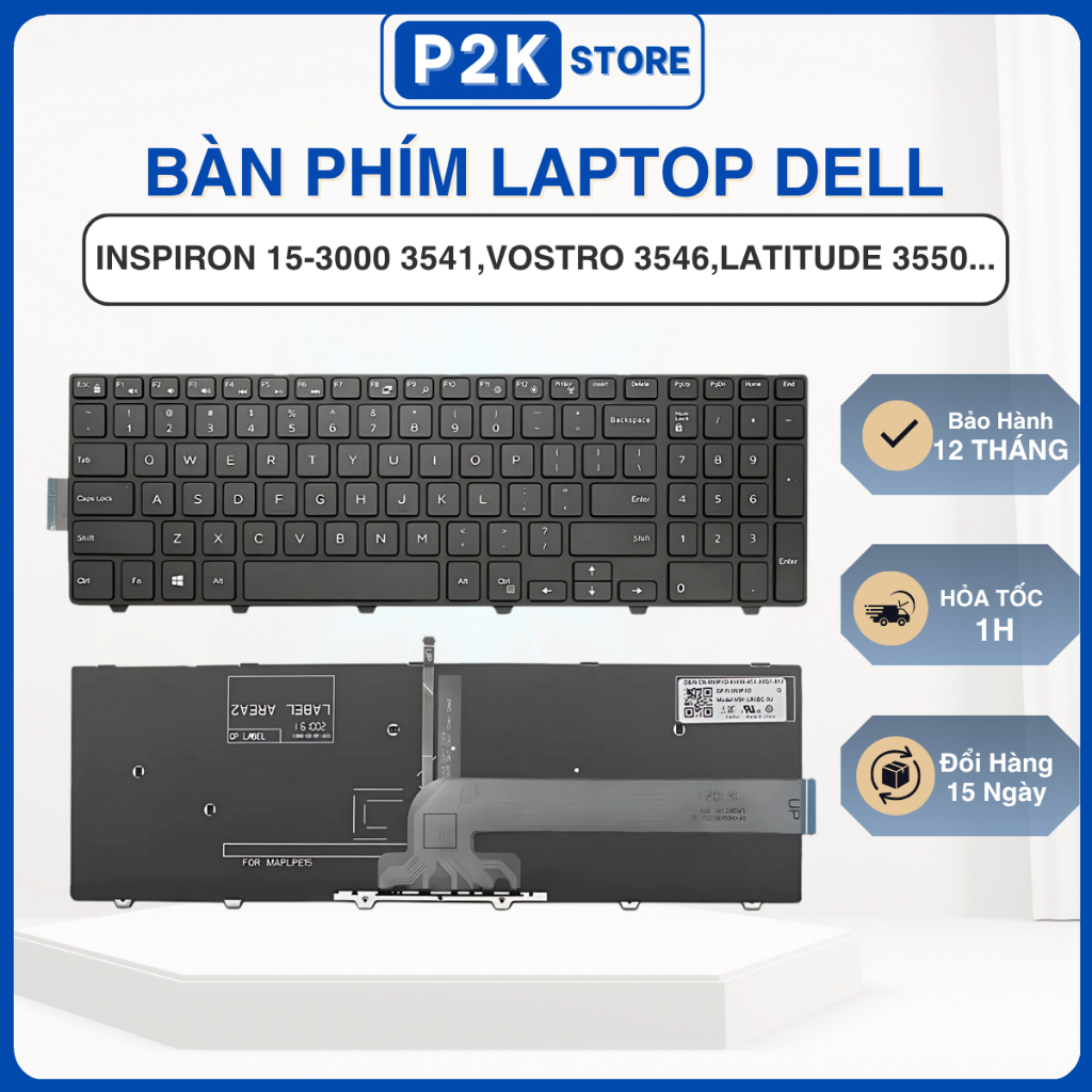 Bàn Phím Laptop Dell Inspiron 3541 3558 5559 5758, Vostro 3568 ...