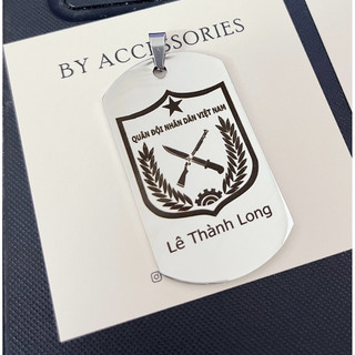 Dây chuyền inox mặt hình thẻ bài dogtag khắc chữ hình theo yêu cầu không gỉ CR02