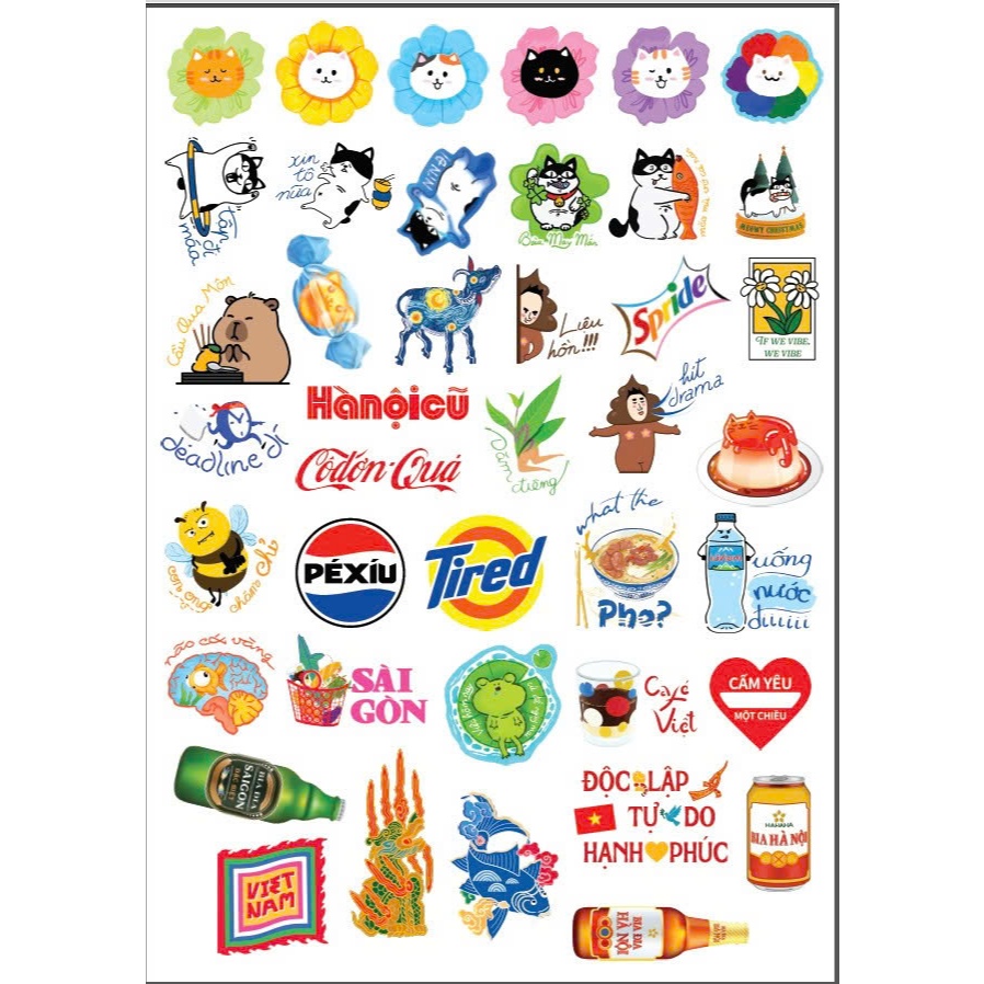 Sticker A4 UV DTF Chống Nước | Dán Laptop, Tablet, Điện Thoại, Vở Học Sinh, Phụ Kiện Cá Nhân Hot Trend