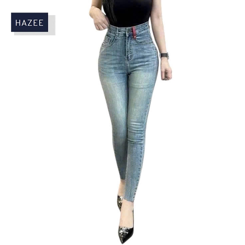 Quần Jeans SKINNY nữ dáng ôm cạp cao co giãn HAZEE