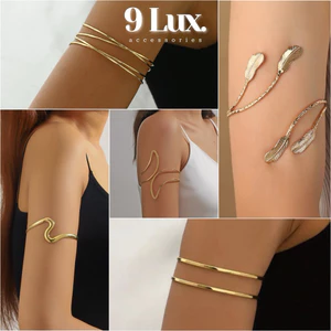 9LUX Vòng Đeo Bắp Tay Kim Loại Trơn Cực Chất , Vòng tay kim loại hợp kim dễ thương VT 411