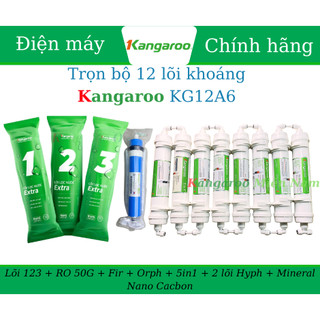 Trọn bộ 12 lõi lọc dành cho Máy lọc nước RO nóng nguội lạnh Hydrogen Kangaroo Sumire KG12A6 12 lõi
