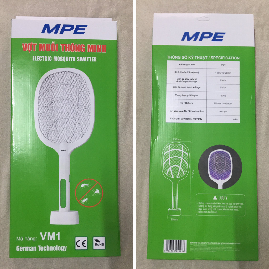 Product image Vợt muỗi thông minh MPE VM1 tích hợp đèn bắt muỗi dung lượng pin cao, sạc USB 3