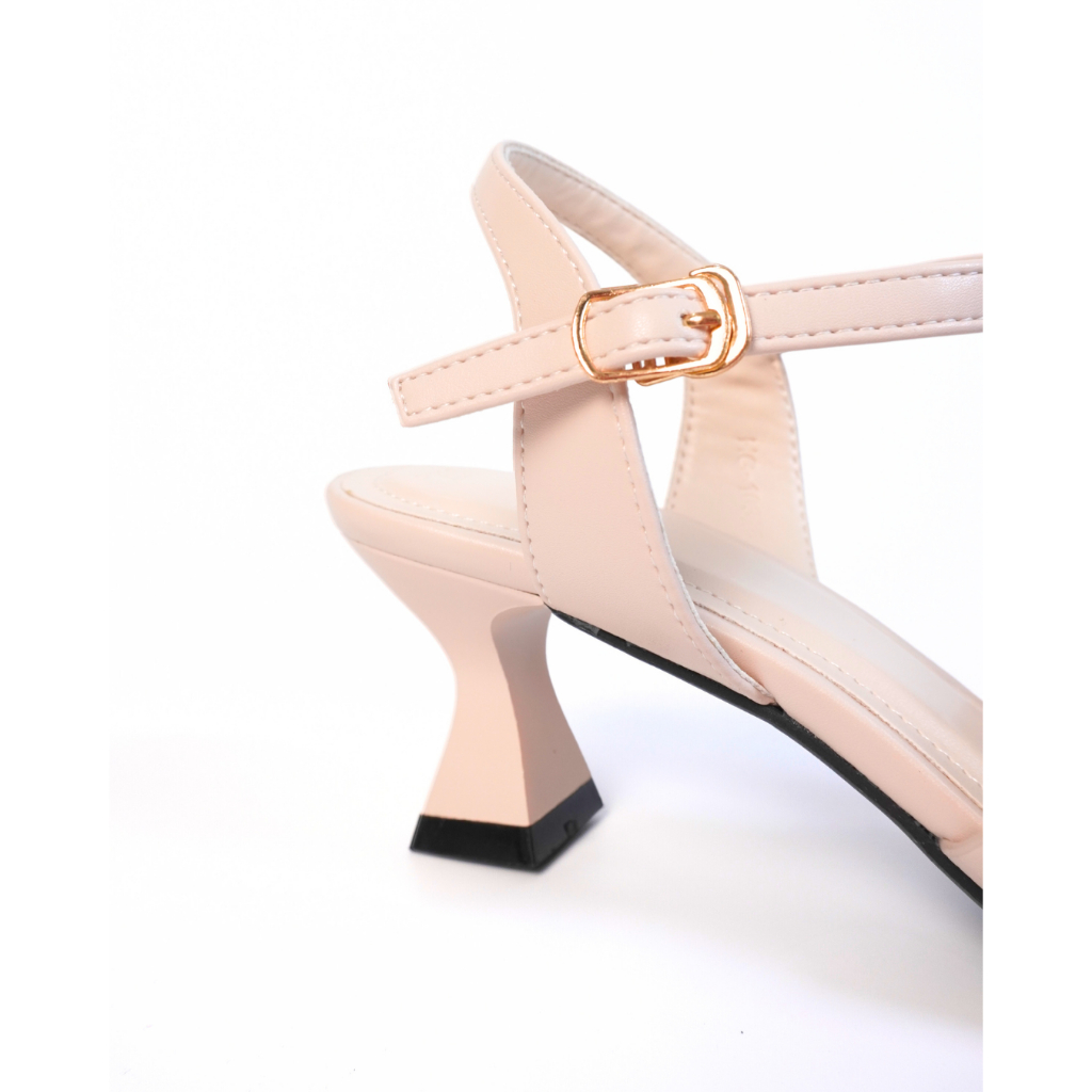 Giày Cao Gót Nữ  HG Fashion 5cm Mũi Vuông Da Mềm Quai Chéo Cao Cấp  | HG10325