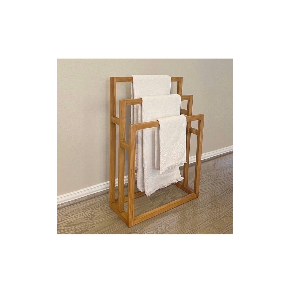 [TV-K009]Kệ treo khăn 3 tầng gỗ thông tự nhiên Thông Việt Decor Sang trọng – Tiết kiệm diện tích