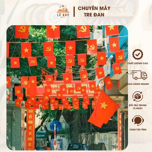 Cờ Treo Trang Trí Cờ Tổ Quốc và Cờ Đảng Hình Vuông Trang Trí, Cờ Treo ...