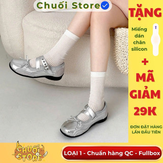 Giày bệt nữ da PU tổng hợp dệt vải đế cao su chất liệu cao cấp phối nơ dễ thương xinh xắn