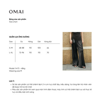 Quần lụa ống suông lưng chun Omai thiết kế chất liệu lụa tuyết mềm mịn - BQ01